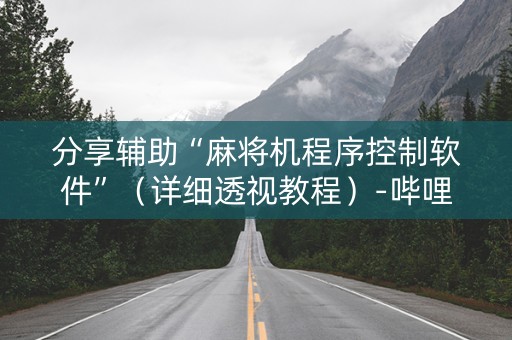 分享辅助“麻将机程序控制软件”（详细透视教程）-哔哩哔哩