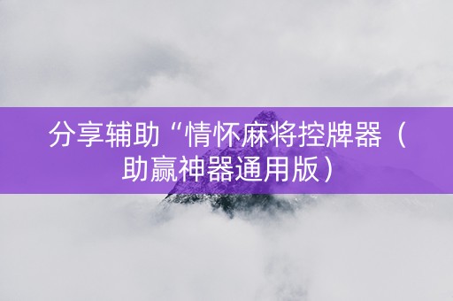 分享辅助“情怀麻将控牌器（助赢神器通用版）