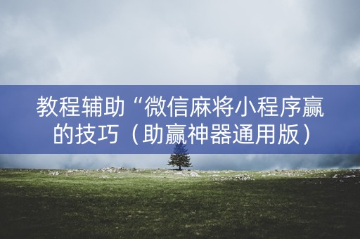 教程辅助“微信麻将小程序赢的技巧（助赢神器通用版）