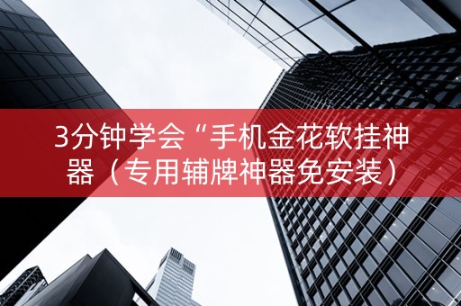 3分钟学会“手机金花软挂神器（专用辅牌神器免安装）