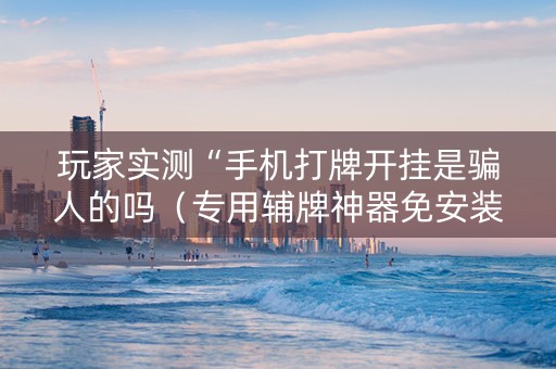 玩家实测“手机打牌开挂是骗人的吗（专用辅牌神器免安装）