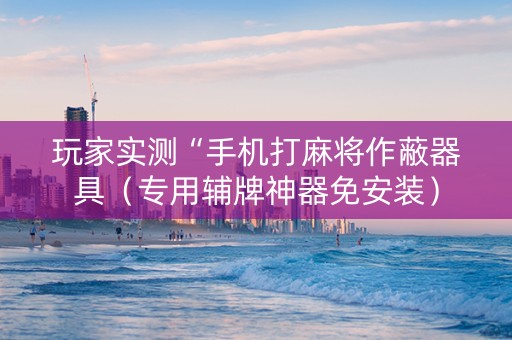 玩家实测“手机打麻将作蔽器具（专用辅牌神器免安装）