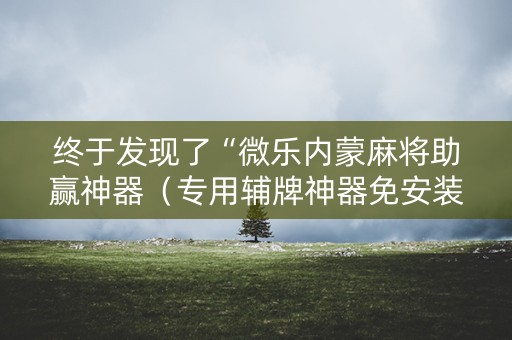 终于发现了“微乐内蒙麻将助赢神器（专用辅牌神器免安装）