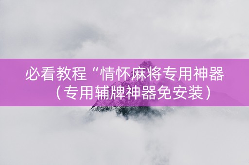 必看教程“情怀麻将专用神器（专用辅牌神器免安装）
