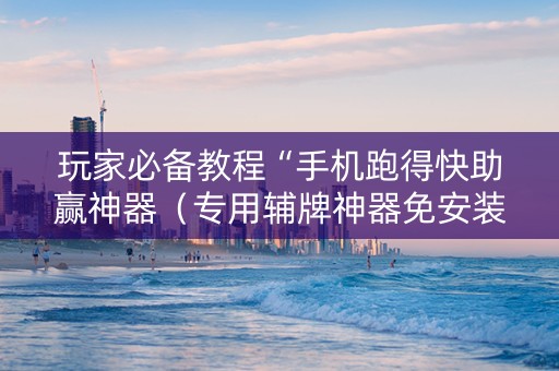 玩家必备教程“手机跑得快助赢神器（专用辅牌神器免安装）