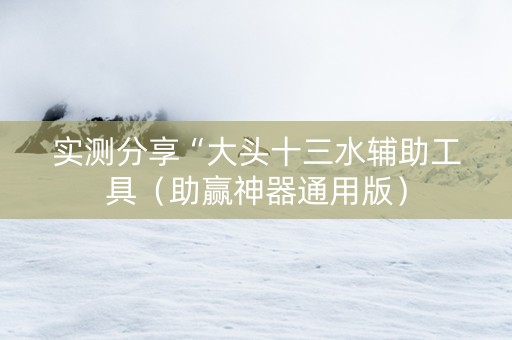 实测分享“大头十三水辅助工具（助赢神器通用版）
