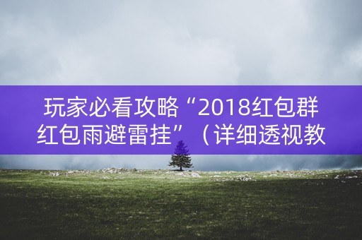 玩家必看攻略“2018红包群红包雨避雷挂”（详细透视教程）-哔哩哔哩