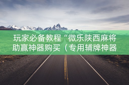 玩家必备教程“微乐陕西麻将助赢神器购买（专用辅牌神器免安装）