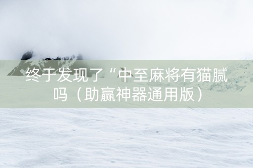 终于发现了“中至麻将有猫腻吗（助赢神器通用版）