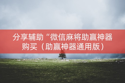 分享辅助“微信麻将助赢神器购买（助赢神器通用版）