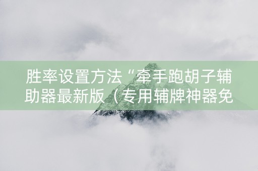 胜率设置方法“牵手跑胡子辅助器最新版（专用辅牌神器免安装）