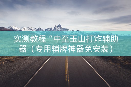 实测教程“中至玉山打炸辅助器（专用辅牌神器免安装）
