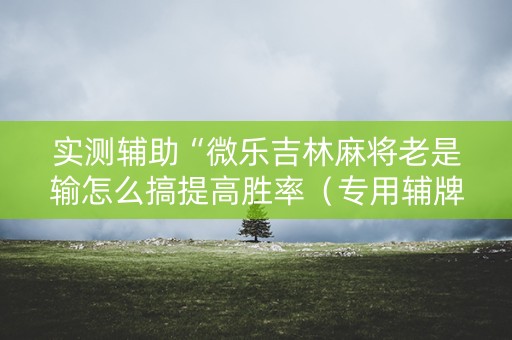 实测辅助“微乐吉林麻将老是输怎么搞提高胜率（专用辅牌神器免安装）
