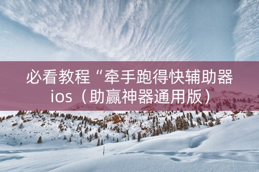 必看教程“牵手跑得快辅助器ios（助赢神器通用版）