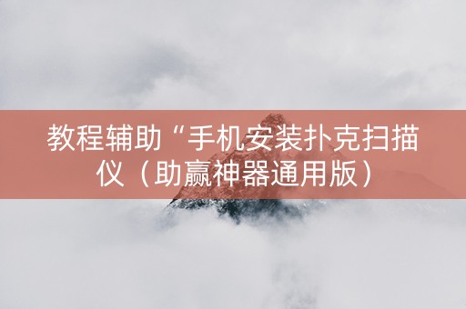 教程辅助“手机安装扑克扫描仪（助赢神器通用版）
