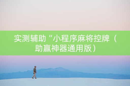 实测辅助“小程序麻将控牌（助赢神器通用版）