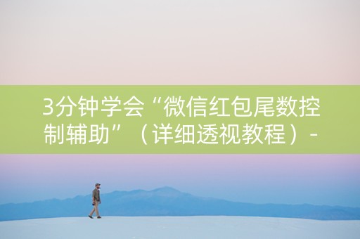 3分钟学会“微信红包尾数控制辅助”（详细透视教程）-哔哩哔哩