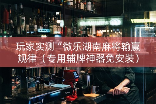 玩家实测“微乐湖南麻将输赢规律（专用辅牌神器免安装）