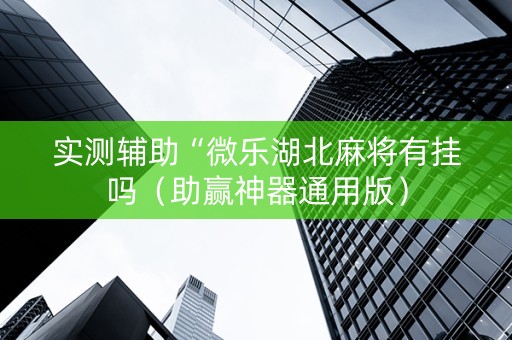 实测辅助“微乐湖北麻将有挂吗（助赢神器通用版）