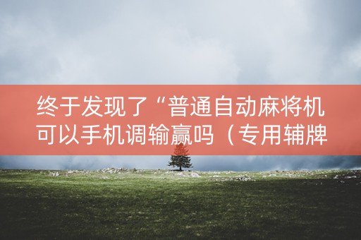 终于发现了“普通自动麻将机可以手机调输赢吗（专用辅牌神器免安装）