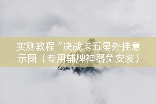 实测教程“决战卡五星外挂意示图（专用辅牌神器免安装）