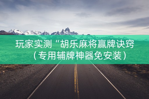 玩家实测“胡乐麻将赢牌诀窍（专用辅牌神器免安装）