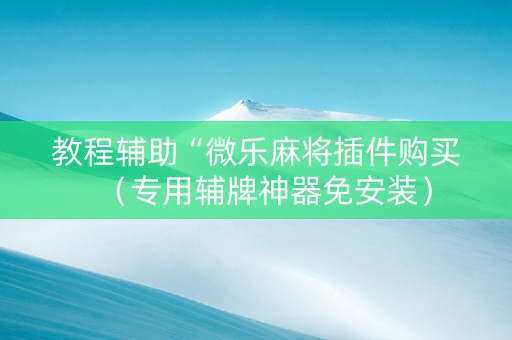 教程辅助“微乐麻将插件购买（专用辅牌神器免安装）