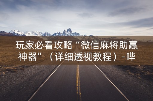 玩家必看攻略“微信麻将助赢神器”（详细透视教程）-哔哩哔哩