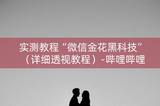 实测教程“微信金花黑科技”（详细透视教程）-哔哩哔哩