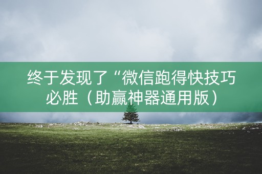终于发现了“微信跑得快技巧必胜（助赢神器通用版）