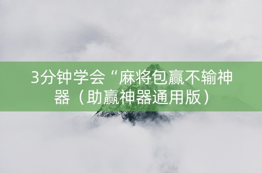 3分钟学会“麻将包赢不输神器（助赢神器通用版）