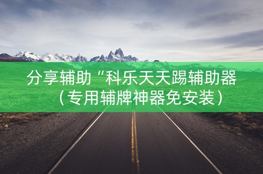 分享辅助“科乐天天踢辅助器（专用辅牌神器免安装）