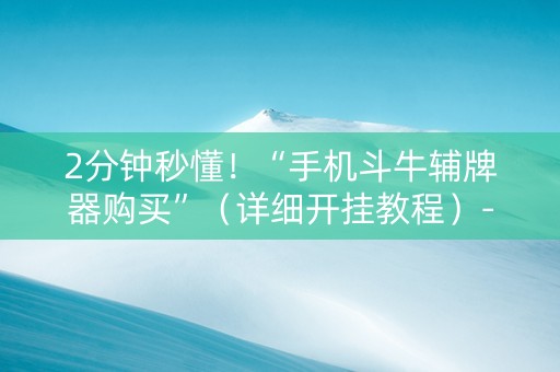 2分钟秒懂！“手机斗牛辅牌器购买”（详细开挂教程）-哔哩哔哩