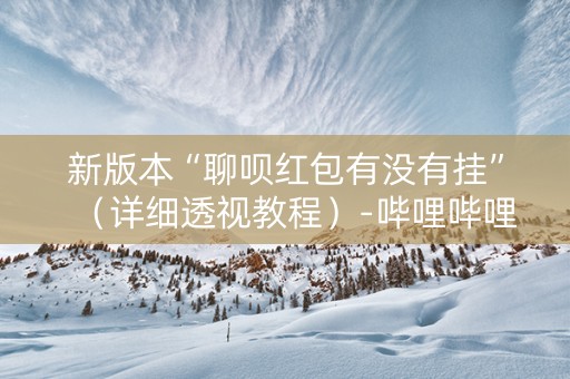 新版本“聊呗红包有没有挂”（详细透视教程）-哔哩哔哩
