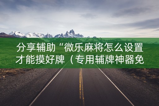 分享辅助“微乐麻将怎么设置才能摸好牌（专用辅牌神器免安装）