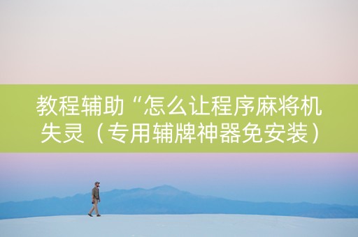 教程辅助“怎么让程序麻将机失灵（专用辅牌神器免安装）