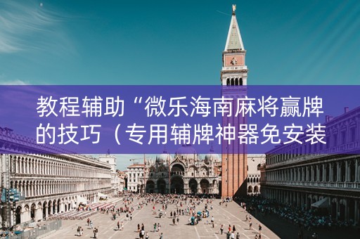 教程辅助“微乐海南麻将赢牌的技巧（专用辅牌神器免安装）