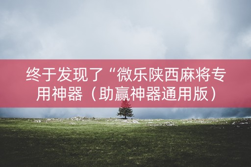 终于发现了“微乐陕西麻将专用神器（助赢神器通用版）