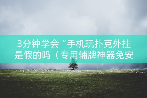 3分钟学会“手机玩扑克外挂是假的吗（专用辅牌神器免安装）