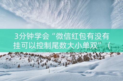 3分钟学会“微信红包有没有挂可以控制尾数大小单双”（详细透视教程）-哔哩哔哩