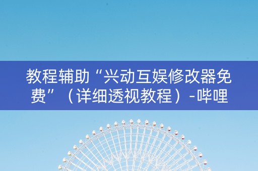 教程辅助“兴动互娱修改器免费”（详细透视教程）-哔哩哔哩