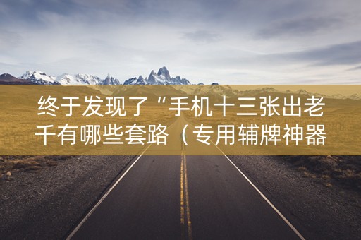 终于发现了“手机十三张出老千有哪些套路（专用辅牌神器免安装）
