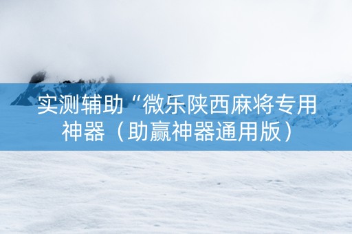 实测辅助“微乐陕西麻将专用神器（助赢神器通用版）