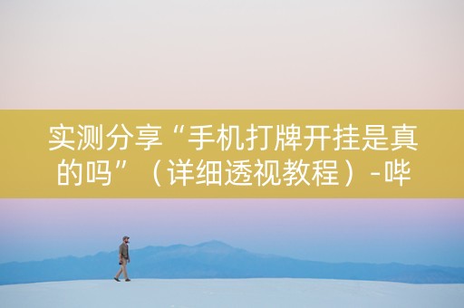 实测分享“手机打牌开挂是真的吗”（详细透视教程）-哔哩哔哩