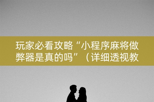 玩家必看攻略“小程序麻将做弊器是真的吗”（详细透视教程）-哔哩哔哩