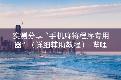 实测分享“手机麻将程序专用器”（详细辅助教程）-哔哩哔哩