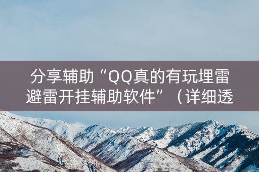 分享辅助“QQ真的有玩埋雷避雷开挂辅助软件”（详细透视教程）-哔哩哔哩