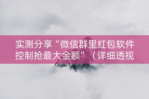 实测分享“微信群里红包软件控制抢最大金额”（详细透视教程）-哔哩哔哩