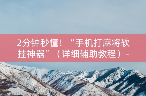 2分钟秒懂！“手机打麻将软挂神器”（详细辅助教程）-哔哩哔哩