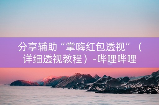 分享辅助“掌嗨红包透视”（详细透视教程）-哔哩哔哩